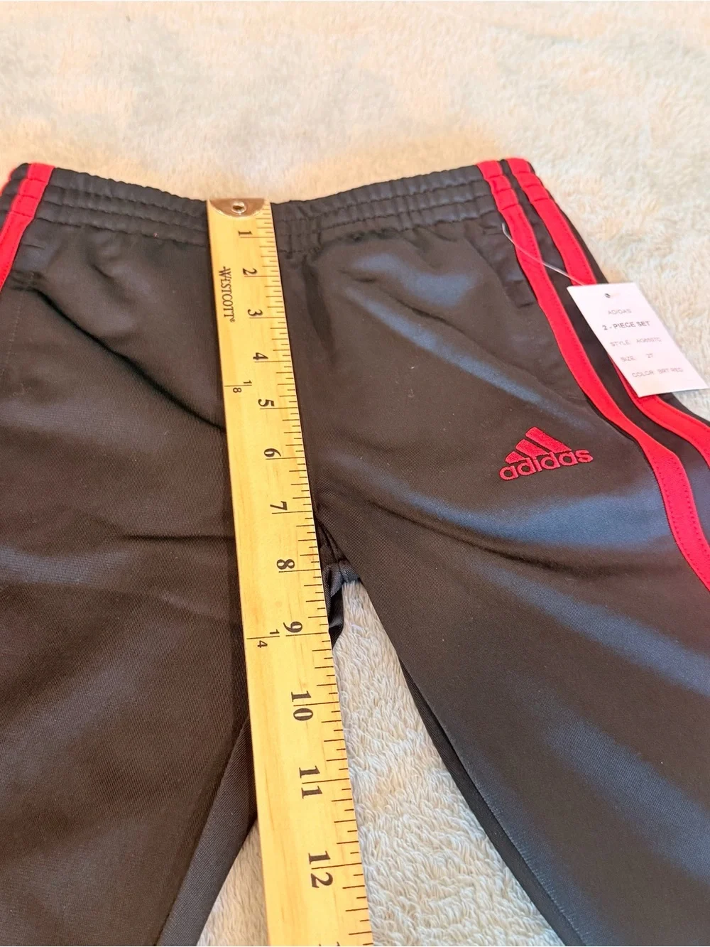 Adidas Boys 2T 2 Piece Tracksuit Hoodie Pants Red Black Camo NWT